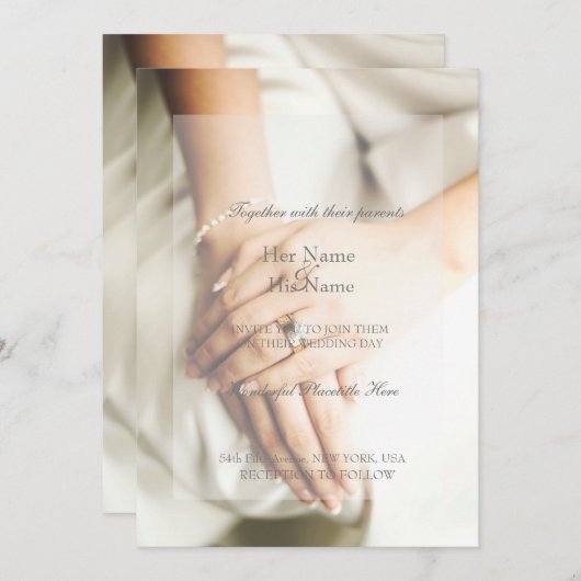 Bride Diamond Ring Wedding Invitation Kaart (Voorkant / Achterkant)