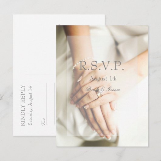 Bride Diamond Ring Wedding RSVP Uitnodiging Briefkaart (Voorkant / Achterkant)
