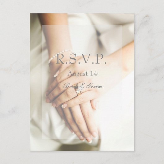 Bride Diamond Ring Wedding RSVP Uitnodiging Briefkaart (Voorkant)