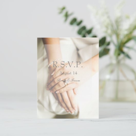 Bride Diamond Ring Wedding RSVP Uitnodiging Briefkaart (Staand voorkant)