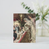  bride die de Bouquet oversteekt sparen de Datum Aankondigingskaart (Staand voorkant)