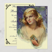  bride die een Bijbel houdt, partij bij de Vrijgez Kaart (Voorkant / Achterkant)