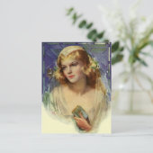  bride die een bijbel, religieuze bruiloft houdt briefkaart (Staand voorkant)