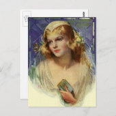  bride die een bijbel, religieuze bruiloft houdt briefkaart (Voorkant / Achterkant)