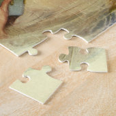  bride die een bijbel, religieuze bruiloft houdt legpuzzel (Zijkant)