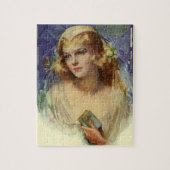  bride die een bijbel, religieuze bruiloft houdt legpuzzel (Verticaal)