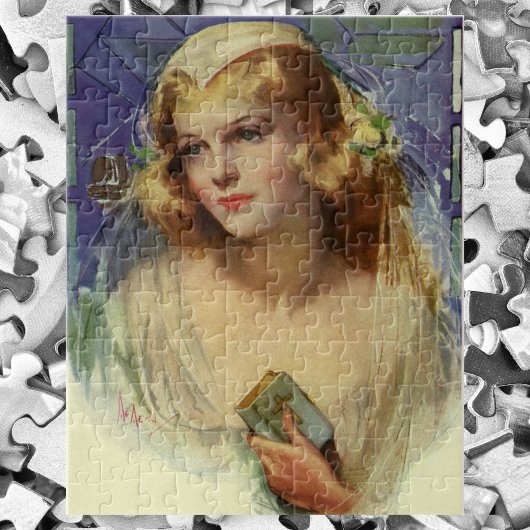  bride die een bijbel, religieuze bruiloft houdt legpuzzel