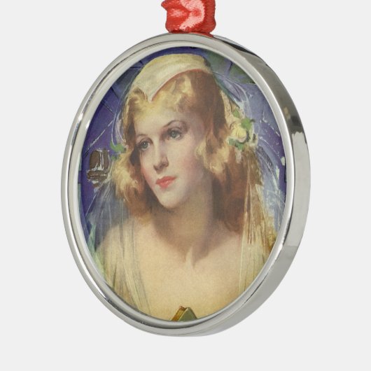  bride die een bijbel, religieuze bruiloft houdt metalen ornament (Links)