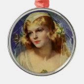  bride die een bijbel, religieuze bruiloft houdt metalen ornament (Voorkant)