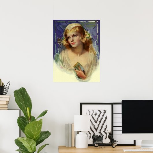  bride die een bijbel, religieuze bruiloft houdt poster (Thuiskantoor)