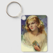  bride die een bijbel, religieuze bruiloft houdt sleutelhanger (Voorkant)