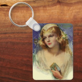  bride die een bijbel, religieuze bruiloft houdt sleutelhanger (Voorkant)