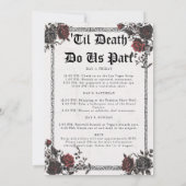Bride Die Gothic Bloemen Bachelorette Party Route Kaart (Achterkant)