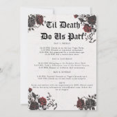 Bride Die Gothic Skull Bachelorette Party Route Kaart (Achterkant)
