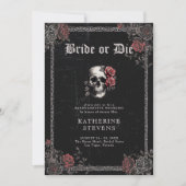 Bride Die Gothic Zwart Bachelorette Party Routebes Kaart (Voorkant)
