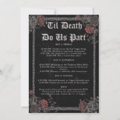 Bride Die Gothic Zwart Bachelorette Party Routebes Kaart (Achterkant)