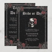 Bride Die Gothic Zwart Bachelorette Party Routebes Kaart (Voorkant / Achterkant)