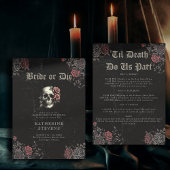 Bride Die Skull Rozen Bachelorette Party Routebesc Kaart