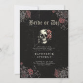 Bride Die Skull Rozen Bachelorette Party Routebesc Kaart (Voorkant)