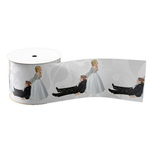 Bride Dragging The Groom Wedding Humor Grosgrain Lint (Spoel)