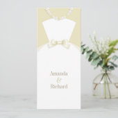 Bride Dress en Groom Tuxedo Wedding Invitation Kaart (Staand voorkant)
