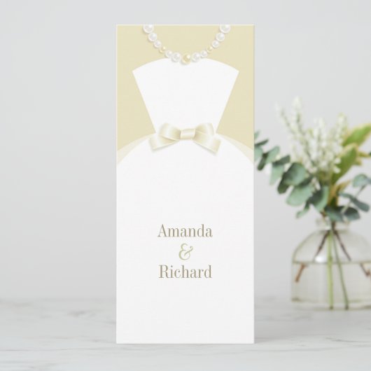Bride Dress en Groom Tuxedo Wedding Invitation Kaart (Staand voorkant)