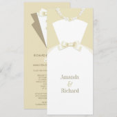 Bride Dress en Groom Tuxedo Wedding Invitation Kaart (Voorkant / Achterkant)
