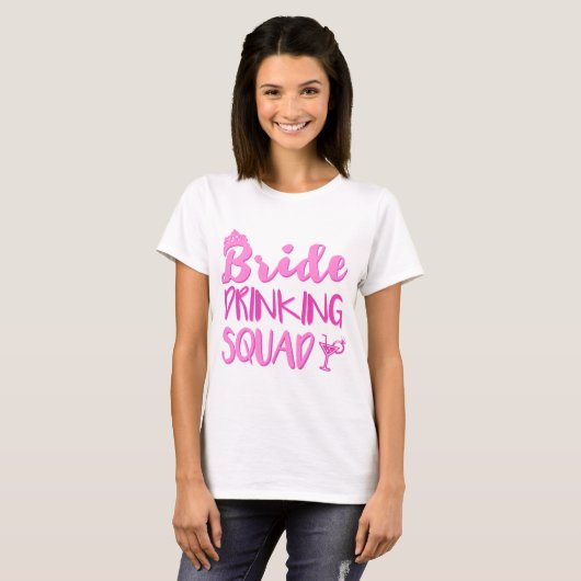 Bride Drink Squad vrijgezellenfeest T-shirt (Voorkant volledig)