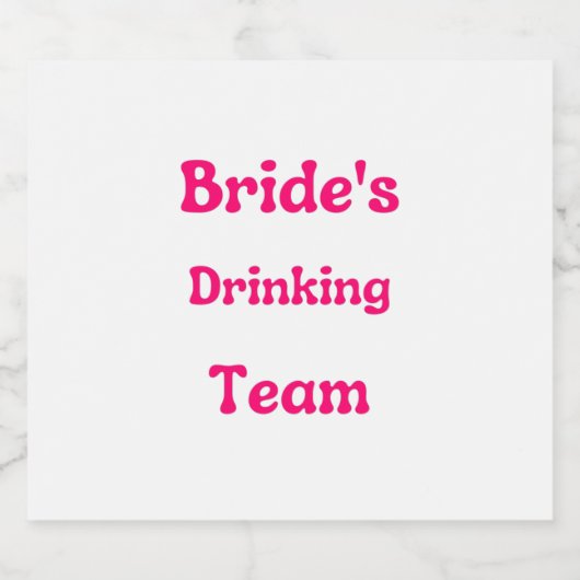 Bride Drink Team Shot Glass Sparkling Wijnetiket (Enkel label)