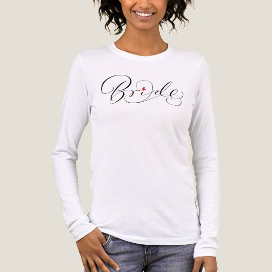 Bride Elegant Calligraphy Script Handlettering Tri-Blend Shirt (Voorkant volledig)