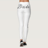 Bride Elegant Script White Black Leggings (Achterkant)