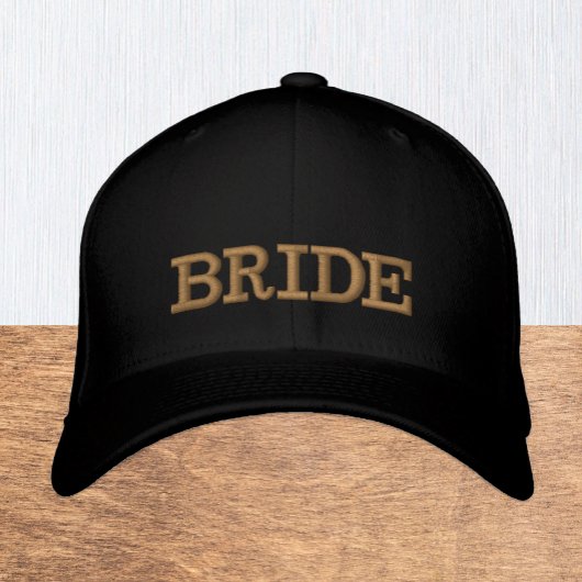 BRIDE embroidered baseball cap gold / black
