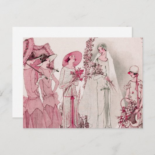 Bride en aanwezigen briefkaart (Voorkant / Achterkant)