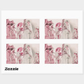 Bride en aanwezigen rechthoekige sticker (Vel)