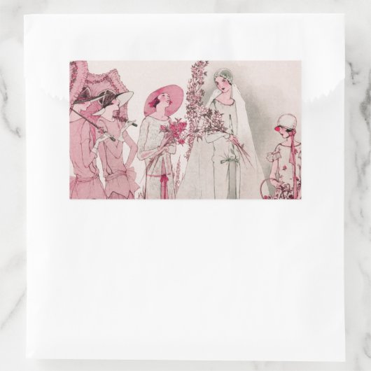 Bride en aanwezigen rechthoekige sticker (Tas)