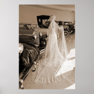 Bride en Antiek auto's Poster