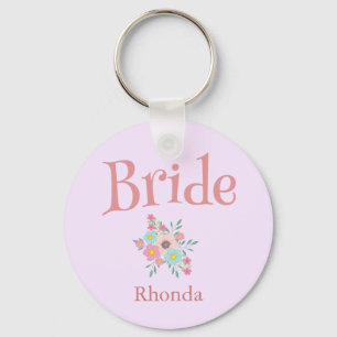 Bride en Beauty Bouquet van Flowers Sleutelhanger
