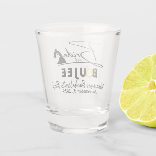 Bride en Boujee Bachelorette party/Vrijgezellenfee Shot Glas (Achterkant)