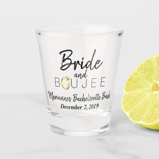 Bride en Boujee Bachelorette party/Vrijgezellenfee Shot Glas (Voorkant)