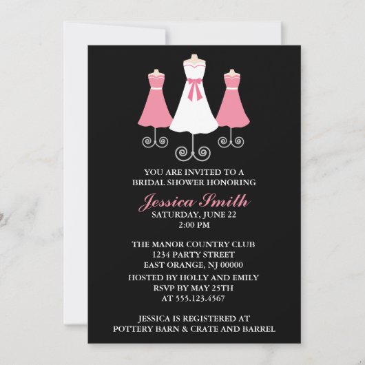 Bride en Bridal Party Gowns Wedding Shower Kaart (Voorkant)