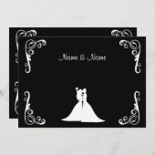 Bride en Bride Lesbian Elegant Wedding Invitation Kaart (Voorkant / Achterkant)