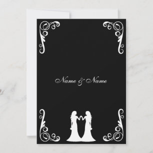 Bride en Bride Lesbian Wedding Invite Kaart