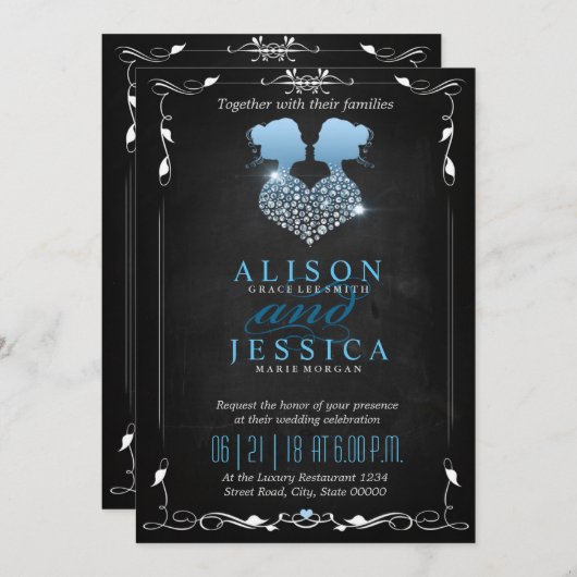 Bride en Bride - Two Brides Wedding - Lesbian Kaart (Voorkant / Achterkant)