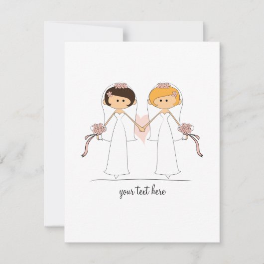 Bride en Bride Wedding Kaart (Voorkant)