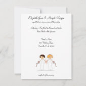 Bride en Bride Wedding Kaart (Achterkant)