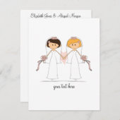 Bride en Bride Wedding Kaart (Voorkant / Achterkant)