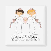 Bride en Bride Wedding Magnet Favors (Voorkant)