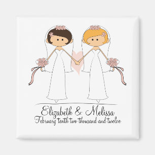 Bride en Bride Wedding Magnet Favors