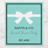 BRIDE en Bridesmaids Blauwgroen Blauwe Bridal Tiar Wijn Etiket (Enkel label)