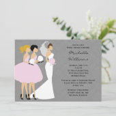 Bride en Bridesmaids - Uitnodiging (Staand voorkant)
